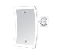 FASCINATE Makeup Mirror with Lighting, 10x Magnifying Mirror with Light, 3 Colour Lights, Dimmable Cosmetic Mirror, Lighted Mirror for Bathroom or Travel (White)