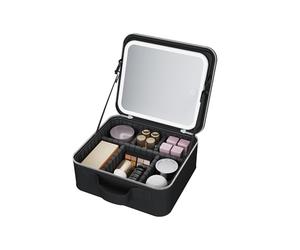 FASCINATE Portable Hollywood Makeup Mirror Beauty Case 3-Color LED Dimmable Cosmetic Storage