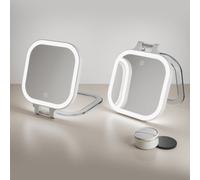 Fascinate Portable Led Travel Makeup Mirror 10X Magnification Rechargeable 3 Color Led Dimmable