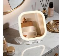 Fascinate Portable Led Travel Makeup Mirror 10X Magnification Rechargeable 3 Color Led Dimmable (White)