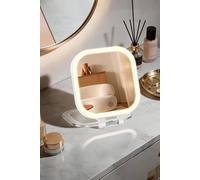 Fascinate Portable Led Vanity Mirror - 10X Magnified, Rechargeable, 360° Rotating Stand In White White