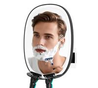 FASCINATE Rechargeable Fogless Heated Shower Mirror for Shaving, 3 Colour Modes, Dimming, NO Drilling, Removable, Anti-Fog Shower Mirror with Light, 360° Rotation (Ebony)