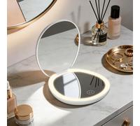 Fascinate Rechargeable Led Portable Travel Makeup Mirror - 10X Magnification Hollywood Mirror, 3 Color Modes, Beautiful White