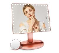 Fascinate Rechargeable Rotating Led Vanity Mirror With 10X Magnification,pink
