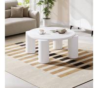 Fascinate White Round Painted Modern Coffee Table Fascinate White