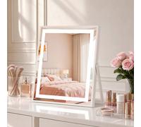 Fascinate Women's 25x30cm LED Vanity Mirror 192 LEDs 3-Color Touch Dimming Desktop in White
