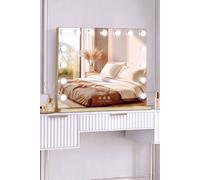 Fascinate Women's Gold Hollywood Vanity Mirror - 58x48cm, USB Charging & Tempered Glass | Size: 58x48 cm Fascinate Gold 58x48 cm