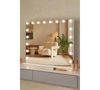 Fascinate Women's Grand White Hollywood Vanity Mirror - Shatter-Resistant Glass, 18 LEDs, 80x60cm