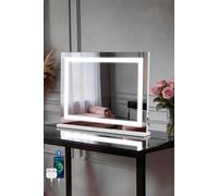 Fascinate Women's Large Hollywood Vanity Mirror with LED Light Strip - Dimmable, 58x48cm in White