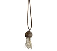 Fascinating Adjustable Jellyfish Dangle Necklace Wood and Pearls Long Pull Cord Sweater Chain for a Feminine Look Stylish Layering Necklace