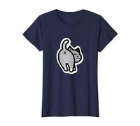 Fascinating cat buthole T-Shirt, Women, Navy Blue, 3X-Large