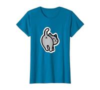 Fascinating cat buthole T-Shirt, Women, Sapphire Blue, 3X-Large