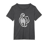 Fascinating cat buthole T-Shirt, Women's Plus, Dark Heather Grey, 6X