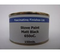 Fascinating Finishes Ltd 1 x 150ml Matt Black Heat Resistant Stove Paint For - Wood burner, Stove, Grate, Gas Fire Backs, Woodburners, Log Fires, BBQ, Boilers and similar.