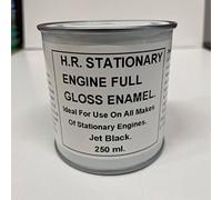 Fascinating Finishes Ltd 1 x 250ml Jet Black- BS381c 642. Stationary Engine Full Gloss Heat Resistant Enamel Paint