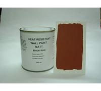 Fascinating Finishes Ltd 1 x 500ml Matt Brick Red Heat Resistant Wall Paint. Wood Burner Stove Alcove. Brick, Concrete, Plaster, Cement Board, Rendering, Metal, Timber etc.