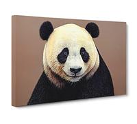 Fascinating Panda Canvas Print | Gallery Wrapped 30mm Frame Wall Art | 30x20 inches | Ready to Hang | Contemporary Animals Picture | Living Room Bedroom Lounge Office
