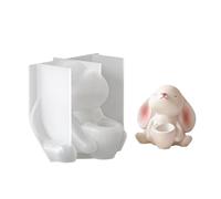 Fascinating Rabbits Holding Jar Silicone Mold Jewelry Making Supplies Great for Crafting Individualized Gifts Rabbits Vase Silicone Mold