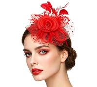 Fascinator for Women Flower Veil Headpiece | Tea Party Fascinators for Formal Ceremony Event Bridal Shower Funeral Wedding