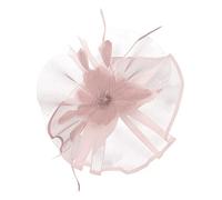 Fascinator for Women Headband Party Net Hat and Feathers Fascinators Flower Hair, with Clip, Elegant Weddings & Mother Of the Bride Rose Gold Fascinators