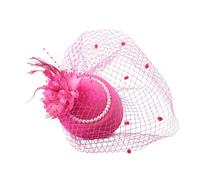 Fascinator for Women Small Fascinators Weddings Wedding Headwear Ladies Race Royal Ascot Pillbox Cocktail Tea Party Derby Hat Hat, Headband Brooch Clip Hot Pink Fascinators