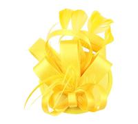 Fascinator Hat Europe And The United States Bride Mesh Bridal Party Prom Season Hair Accessories Hair Clips Hair Bands Tea Party Rave Festival Dance (Yellow, 13cm)