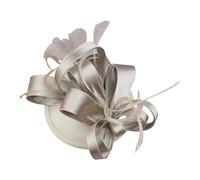 Fascinator Hat Europe And The United States Bride Mesh Bridal Party Prom Season Hair Accessories Hair Clips Hair Bands Tea Party Rave Festival Dance (Khaki, One Size)