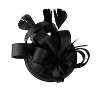 Fascinator Hat Europe And The United States Bride Mesh Bridal Party Prom Season Hair Accessories Hair Clips Hair Bands Tea Party Rave Festival Dance (Black, 13cm)