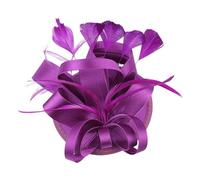 Fascinator Hat Europe And The United States Bride Mesh Bridal Party Prom Season Hair Accessories Hair Clips Hair Bands Tea Party Rave Festival Dance (Purple, 13cm)