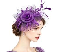 Fascinator Hat For Women Women | Headband with the Mesh Flowers and a Veil - Tea Hats - Suitable For Events, Ceremonies, Formal Bridal Shower, Funeral And Wedding