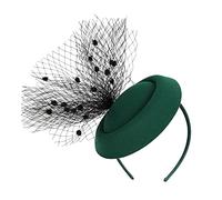 Fascinator Hat Wedding Mesh Ribbons Flower Feather Fascinators with Hairclips Pillbox Head Band Headband Wedding Cocktail Tea Race Party Headwear Hair Accessories for Girls & Women (Green, One Size)
