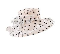 Fascinator Hat Women's Headdress In Foldable: Floppy Hat Large Women's Sun Hat Blackout Visor Hat Wide Brim Sun Protection Hat Floppy Organza Hat Polka Dot Pattern Summer Hat With Mesh Veil Summer