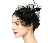 Fascinator Hats for Women - Flower Veil Headpiece for Tea Party - Tea Party Hats | For Events Ceremonies Formal Festive Events Bridal Shower Funeral Wedding