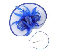 Fascinator Headband Europe And The United States Bride Mesh Bridal Party Prom Season Hair Accessories Hair Clips Hair Bands Tea Party Headwear for Girls and Women (Blue, 34CM)