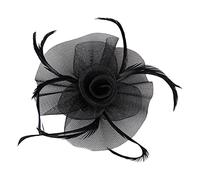 Fascinator Wedding Hat Feather Mesh Wedding Bridal Shower Flower Headband Party Hat Hairclips Fascinators for Women Girls, Weddings Hats Headwear for Weddings, Tea Parties, Cocktail Events (One Size)