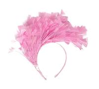 Fascinator Women's Wedding Headdress Hats Hat Clips Veil Headband Mesh Tea Party Headpiece Women Pillbox Hat Hair Accessories for Church Halloween Cocktail Club, pink, One Size Fits All
