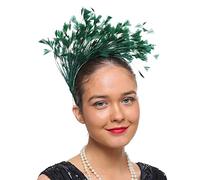 Fascinator Women's Wedding Headdress Hats Hat Clips Veil Headband Mesh Tea Party Headpiece Women Pillbox Hat Hair Accessories for Church Halloween Cocktail Club, Green, One Size Fits All