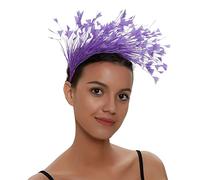Fascinator Women's Wedding Headdress Hats Hat Clips Veil Headband Mesh Tea Party Headpiece Women Pillbox Hat Hair Accessories for Church Halloween Cocktail Club, purple, One Size Fits All