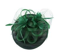 Fascinator Women's Wedding Headdress Hats Hat Clips Veil Headband Mesh Tea Party Headpiece Women Pillbox Hat Hair Accessories for Cocktail Halloween Oktoberfest Gothic, Green, One Size Fits All