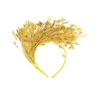 Fascinator Women's Wedding Headdress Hats Hat Clips Veil Headband Mesh Tea Party Headpiece Women Pillbox Hat Hair Accessories for Church Halloween Cocktail Club, gold, One Size