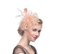 Fascinators And Hats For Wedding Hat For Women Tea Party Headband Wedding Flower Cocktail Mesh Feathers Hair Clip Ladies Race Royal Ascot Pillbox Hat Cocktail Tea Party Headwear for Women
