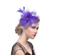 Fascinators And Hats For Wedding Hat For Women Tea Party Headband Wedding Flower Cocktail Mesh Feathers Hair Clip Ladies Race Royal Ascot Pillbox Hat Cocktail Tea Party Headwear for Women