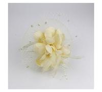 Fascinators Feather Womens Headwear Flower Hat for Cocktail Ball Wedding Headband Elegant Clip Wedding Bridal Tea Party(Beige)