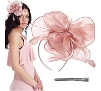 Fascinators For Weddings, Pink Fascinator, Pink Fascinators For Women, Fascinators For Women, Wedding Hats And Fascinators, For Tea Party,Weddings, Races, Royal Ascot, Hair Piece