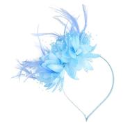 Fascinators for Weddings, Weddings Hats Flowers Fascinator Hat Pillbox Hat Hairclip for Women Headdress Feather Mesh Hair Accessories Headband Fascinator Headpiece with Knotted (Blue, One Size)