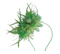 Fascinators for Weddings, Weddings Hats Flowers Fascinator Hat Pillbox Hat Hairclip for Women Headdress Feather Mesh Hair Accessories Headband Fascinator Headpiece with Knotted (Green, One Size)