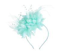 Fascinators for Weddings, Weddings Hats Flowers Fascinator Hat Pillbox Hat Hairclip for Women Headdress Feather Mesh Hair Accessories Headband Fascinator Headpiece with Knotted (Mint Green, One Size)
