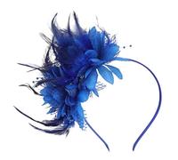 Fascinators for Weddings, Weddings Hats Flowers Fascinator Hat Pillbox Hat Hairclip for Women Headdress Feather Mesh Hair Accessories Headband Fascinator Headpiece with Knotted (Dark Blue, One Size)