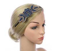 Fascinators for Women Beaded Flapper Headband Vintage 1920s Headpiece Performance Hair Accessory for Party Wedding Anniversary Crystal Rhinestone Headband Hair Band For Women Girl