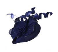 Fascinators For Women Elegant Charming Mesh Feather Cocktail Tea Party Hairbands Civil Wedding Hat Hairpiece(Blue)